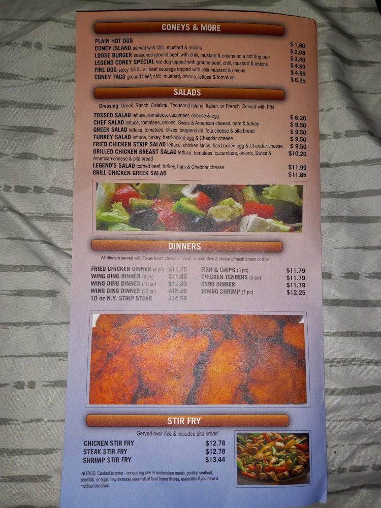 Legends Coney Island Menu image 3
